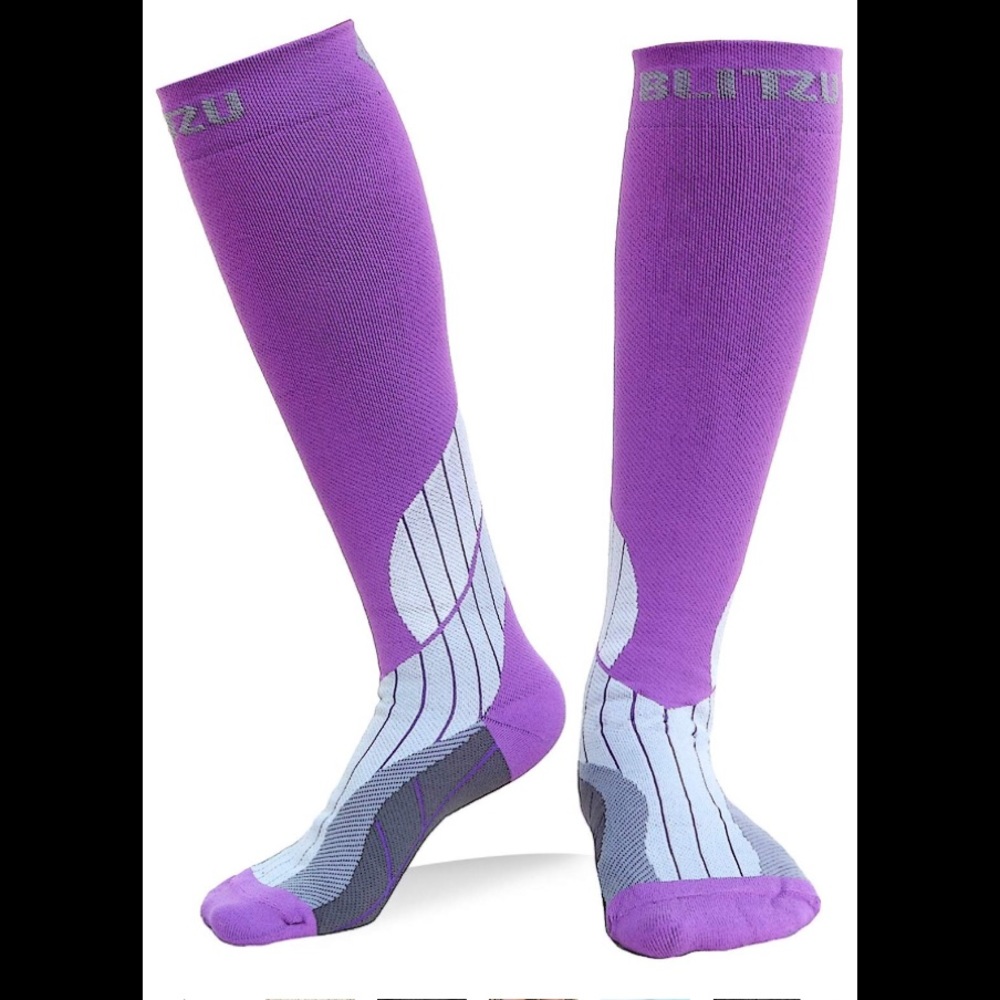 Blitzu Sz S/M Compression Socks Purple UNISEX NWT